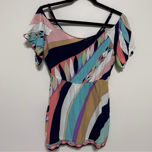 Trina Turk Tank Top Women's Size Medium Off The Shoulder Baby Doll Y2K Boho - Picture 9 of 13